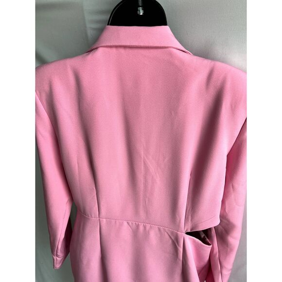 Boohoo Barbiecore Pink Blazer Dress Sze 10 Bubblegum Cutouts Barbie Formal Girly - Picture 6 of 10